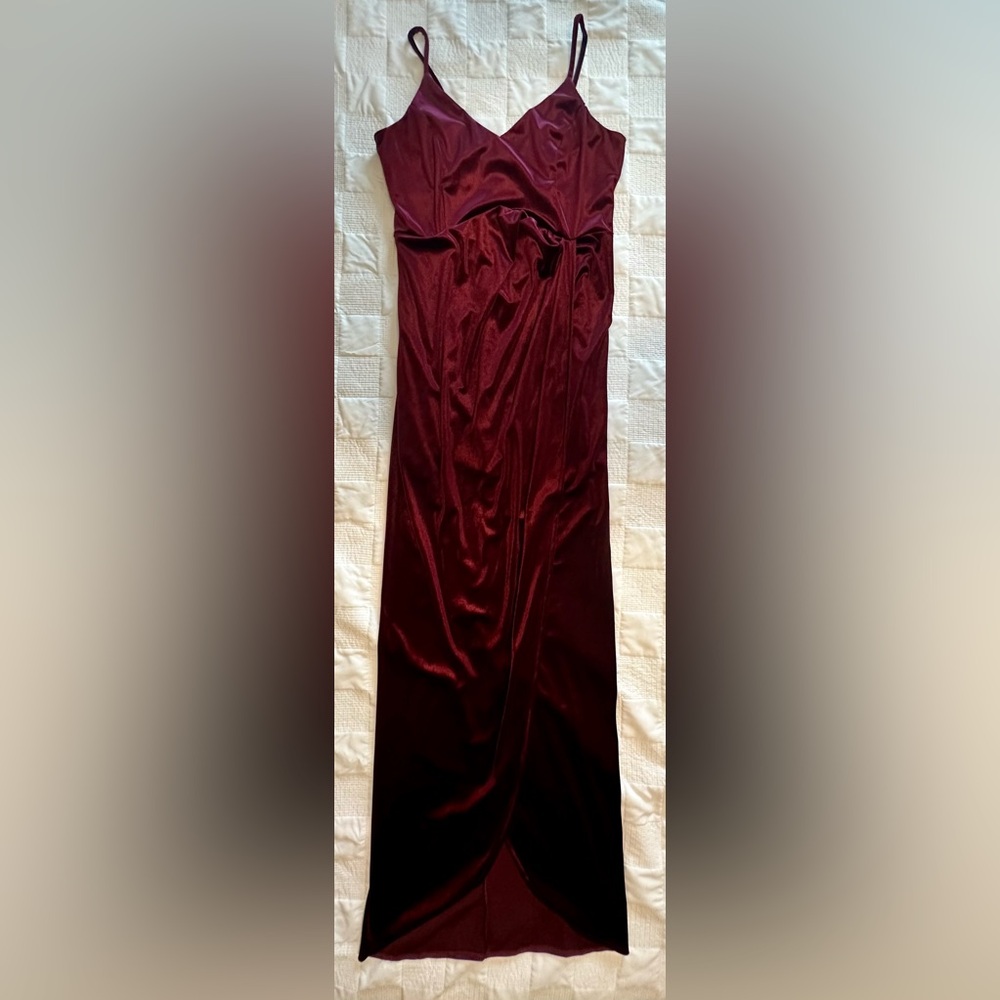 Burgundy Velvet Maxi Dress